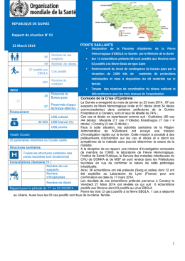 1 REPUBLIQUE DE GUINEE Rapport de situation N° 01 23 March