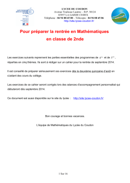 info document - Lycée du Coudon