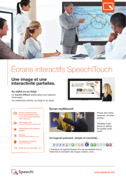 Ecrans interactifs SpeechiTouch.