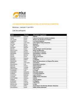 Liste des participants - Pôle Régionale Musiques Actuelles Poitou