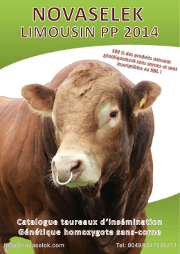 Katalog semence Limousin PP Novaselek 2014