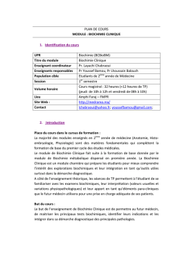 Biochimie Clinique_Pr.Chabraoui