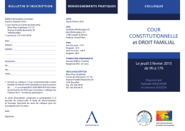 Colloque "Cour constitutionnelle et droit familial"