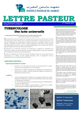 LETTRE PASTEU - Institut Pasteur du Maroc