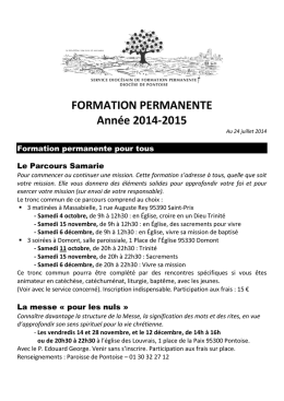 FORMATION PERMANENTE Année 2014-2015