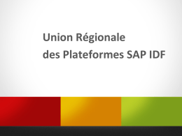 Union Régionale des Plateformes SAP IDF - ARACT Ile-de
