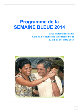 Programme de la SEMAINE BLEUE 2014