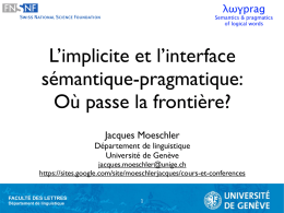 Jacques Moeschler - Colloque International AFI 2014