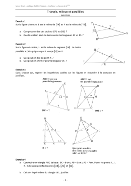 Triangle, milieux et parallèles