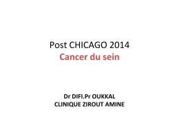 Post CHICAGO 2014 Cancer du sein