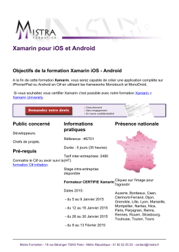 Xamarin pour iOS et Android