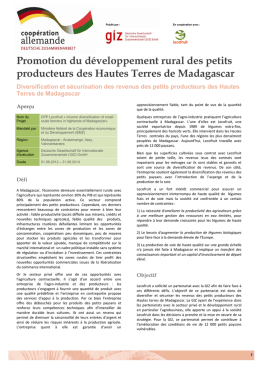Promotion du développement rural des petits producteurs des