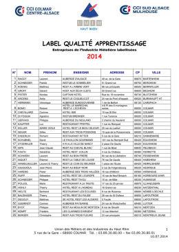 Entreprises labellisées Qualité Apprentissage