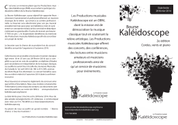 PMK dépliant bourse 2014 - Productions musicales Kaléidoscope