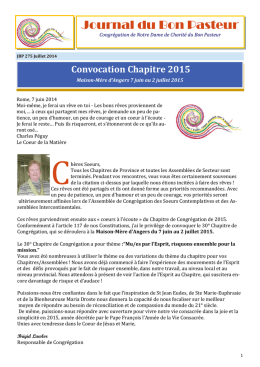 JBP 275 Juillet 2014 - Soeurs du Bon Pasteur