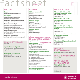 Factsheet 2014 - Université de Genève