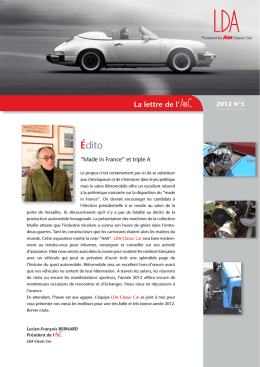 Newsletter n°5 - LDA Classic Car