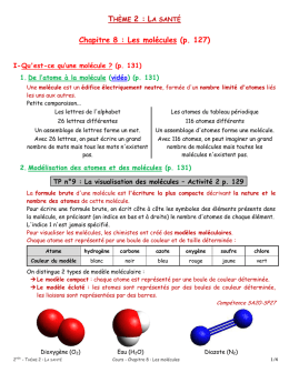 Chapitre 8 : Les molécules (p. 127)