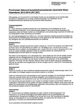 Vlaanderen 2013-2015 (PC 207) - FOD Werkgelegenheid, Arbeid
