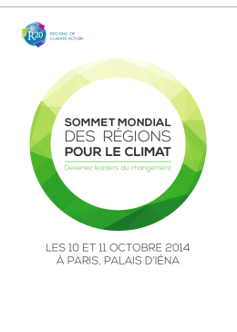 DES RÉGIONS - World Summit of Regions for Climate