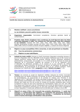 G/SPS/N/EU/70 4 avril 2014 (14-2097) Page: 1/3 Comité des