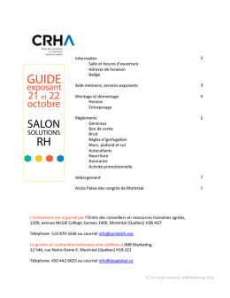 Guide des exposants - CRHA juillet2014 corigé.pptx