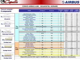 CONVOI AIRBUS A380 : SEQUENTIEL HORAIRE Convoi