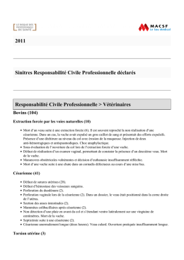 2011 Sinitres Responsabilité Civile Professionnelle déclarés