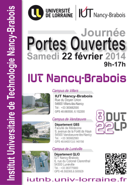 livret JPO IUTNB 2014 - IUT Nancy - Brabois