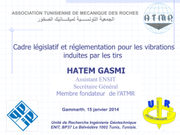 PPV (mm/s) - Association Tunisienne de Mécanique des Roches
