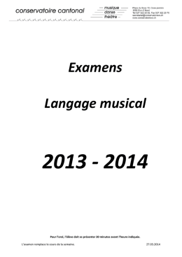 Examens Langage musical - Conservatoire cantonal de musique de