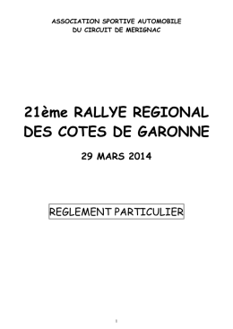 Réglement - Rallye