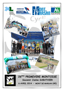 Dossier primevère 2014 - Sud Gironde – CYCLISME