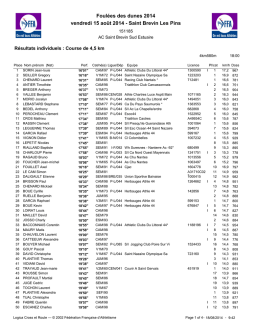 Résultats 2014 course 4Km (en PDF)