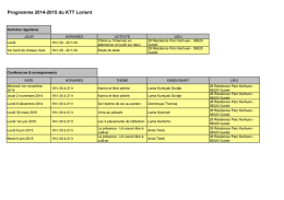 Programme 2014-2015 du KTT Lorient