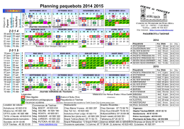 Planning paquebots 2014 2015
