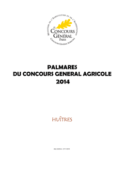 Palmarès (PDF) - Concours Général Agricole