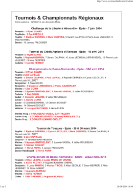 Résultats 2013-2014 - Escrime Club de Caen