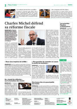 Charles Michel défend sa réforme fiscale