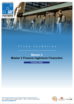 Master 2 Finance Ingénierie Financière - IAE de Poitiers