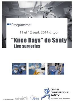 "Knee Days" de Santy - Centre Orthopédique Santy
