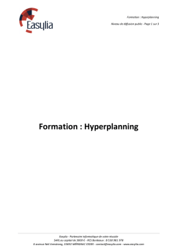 Formation : Hyperplanning