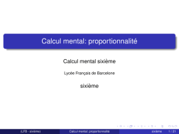 Calcul mental: proportionnalité - Mathématiques au lycée français