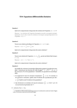TD 8 Equations différentielles linéaires