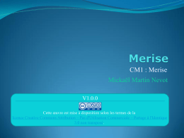 CM1 : Merise - Mickaël Martin Nevot / Recueil des cours