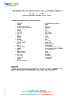 Liste des OCAM bénéficiant du Réseau Optique Santéclair