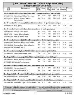 (LTO) Limited Time Offer / Offres &agrave; temps limit&eacute;