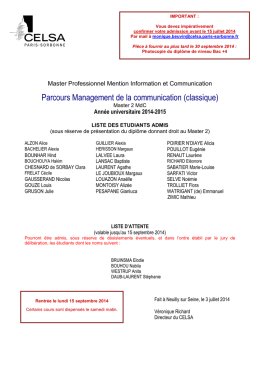 Parcours Management de la communication (classique)