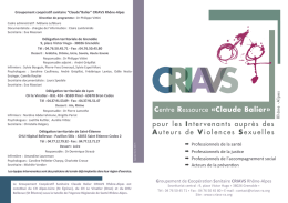 Plaquette du CRIAVS Rhône-Alpes