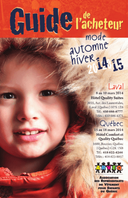 automne-hiver 2014-2015 - ARVEQ - Association des représentants